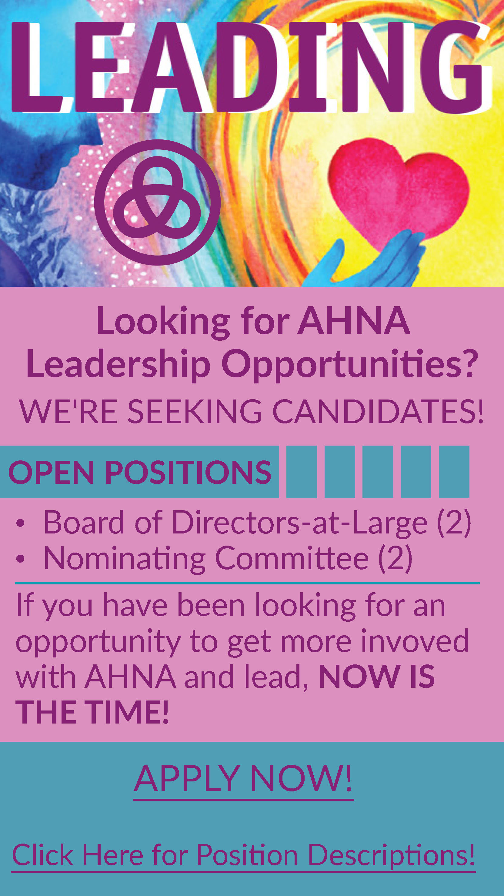 Looking for AHNA Leadership Opportunites